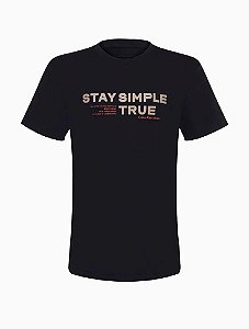 Camiseta Infantil Menino Calvin Klein Manga Curta Preta Stay Simple True