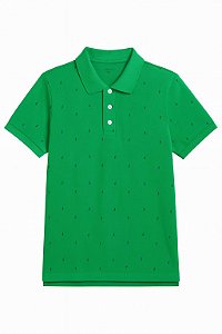 Camiseta Infantil Menino Ellus Gola Polo Verde