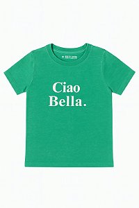 Camiseta Infantil Menino SergioK Manga Curta Verde Ciao Bella
