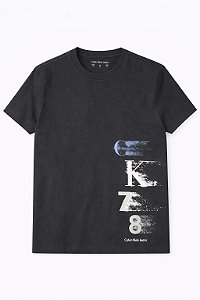 Camiseta Infantil Menino Calvin Klein Manga Curta Preta CK78