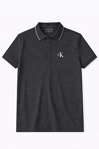 Camiseta Infantil Menino Calvin Klein Gola Polo Preta