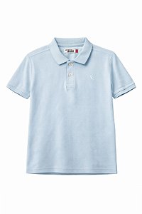 Camiseta Infantil Menino Reserva Gola Polo Azul Claro