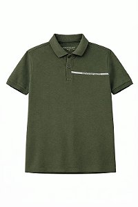 Camiseta Infantil Menino Calvin Klein Gola Polo Verde Escuro