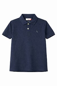 Camiseta Infantil Menino Reserva Gola Polo Azul Marinho Logo Bordada