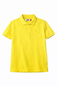 Camiseta Infantil Menino Reserva Gola Polo Amarela Logo Bordada