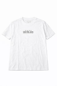 Camiseta Infantil Menino Calvin Klein Branca Logo Frontal Registered