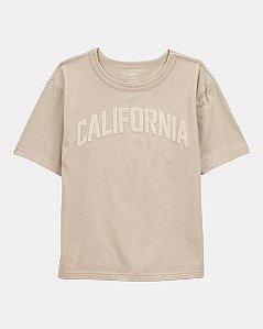 Camiseta Infantil Menino Manga Curta Carters Bege Califórnia