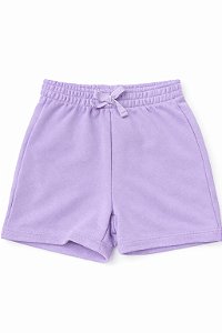 Shorts Infantil Menina Pekkle Lilás Com Laço Algodão Confortável