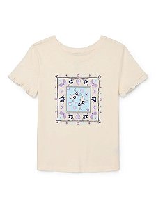 Camiseta Infantil Menina Wonder Nation Off White Gatos