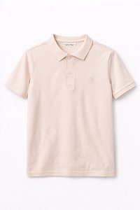 Camiseta Infantil Menino Calvin Klein Gola Polo Rosa