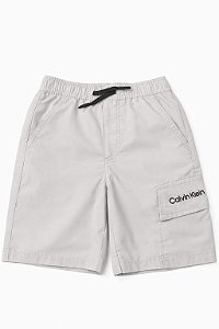 Bermuda Infantil Menino Calvin Klein Cinza Bolso Lateral Nylon