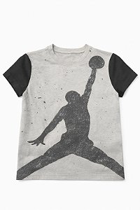 Camiseta Infantil Menino Air Jordan Cinza Logo