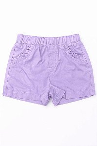 SHORTS INFANTIL MENINA PEKKLE LILÁS DETALHE BOLSO