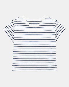 CAMISETA INFANTIL MENINA CARTERS BRANCA LISTRAS