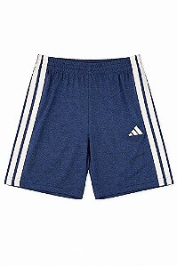 BERMUDA INFANTIL MENINO ADIDAS AZUL LISTRAS BEGE DRY FIT
