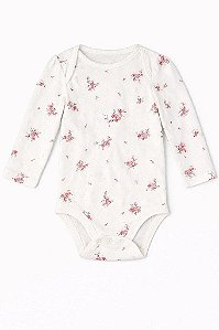 BODY INFANTIL MENINA GAP MANGA LONGA FLORES