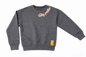 BLUSA INFANTIL MENINA ELIAN CINZA STAY POSITIVE