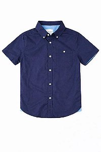 CAMISA INFANTIL MENINO STITCH STONE AZUL MARINHO BOTÕES