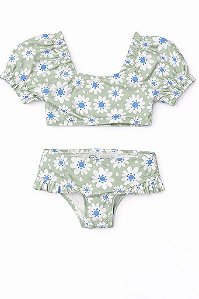 BIQUINI INFANTIL MENINA WONDER NATION VERDE FLORES
