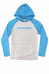 CAMISETA MANGA LONGA DAKINE CINZA E AZUL POLIÉSTER