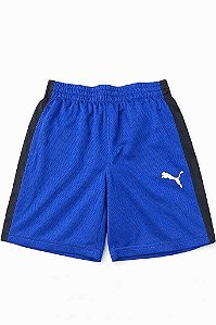 BERMUDA INFANTIL MENINO PUMA AZUL COM PRETO DRY FIT