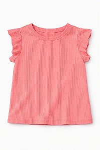 CAMISETA INFANTIL MENINA PEKKLE ROSÊ CANELADA