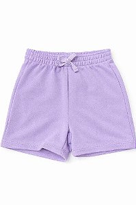 SHORTS INFANTIL MENINA PEKKLE LILÁS COM LAÇO ALGODÃO CONFORTÁVEL