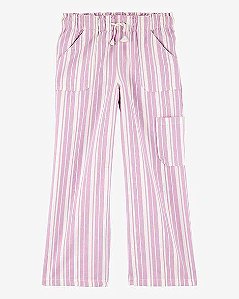 CALÇA WIDE LEG INFANTIL MENINA OSHKOSH LILÁS LISTRAS