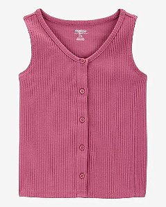 REGATA INFANTIL MENINA OSHKOSH BOTÕES BORDÔ CANELADA