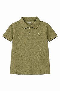 CAMISETA INFANTIL MENINO RESERVA GOLA POLO VERDE COM BORDADO