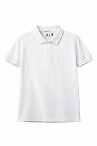CAMISETA INFANTIL MENINO RESERVA GOLA POLO BRANCA COM BORDADO