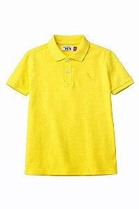 CAMISETA INFANTIL MENINO RESERVA GOLA POLO AMARELA LOGO BORDADA