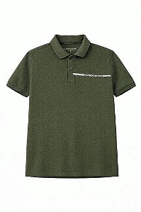 CAMISETA INFANTIL MENINO CALVIN KLEIN GOLA POLO VERDE ESCURO