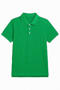CAMISETA INFANTIL MENINO ELLUS GOLA POLO VERDE