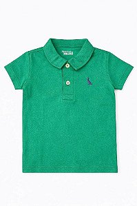 CAMISETA INFANTIL MENINO RESERVA GOLA POLO VERDE BORDADO