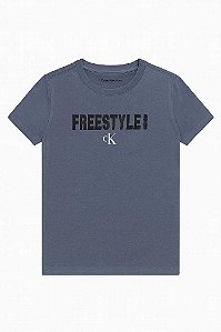 CAMISETA INFANTIL MENINO CALVIN KLEIN AZUL MARINHO FREESTYLE