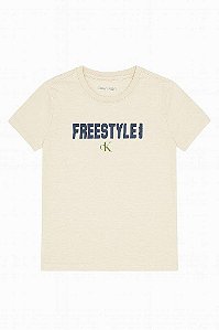CAMISETA INFANTIL MENINO CALVIN KLEIN BEGE FREESTYLE