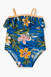 MAIÔ CARTERS OSHKOSH AZUL FLORAL - PRAIA - PROTEÇÃO SOLAR