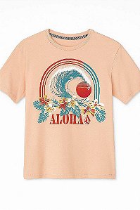 CAMISETA INFANTIL MENINA VOLCOM MANGA CURTA LARANJA FLORAL