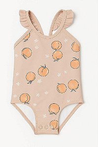 MAIÔ INFANTIL MENINA LITTLE PLANET - PÊSSEGO COM ALÇA - PROTEÇÃO SOLAR