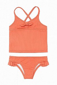 BIQUINI INFANTIL MENINA WONDER NATION - LARANJA CANELADO - PROTEÇÃO SOLAR