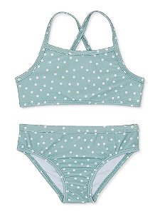 BIQUINI INFANTIL MENINA WONDER NATION - VERDE BOLINHAS - PROTEÇÃO SOLAR