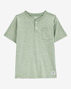 CAMISETA INFANTIL MENINO OSHKOSH MANGA CURTA VERDE BOLSO