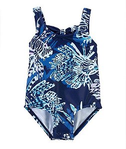 MAIÔ PRAIA MENINA CARTERS AZUL MARINHO FLORAL