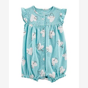 ROMPER INFANTIL MENINA CARTERS VERDE LOVE CORAÇÃO
