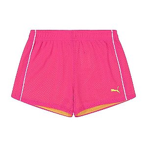 Shorts Infantil Menina Puma Pink com Logo Neon