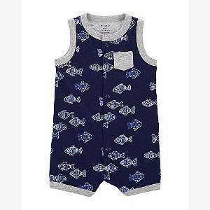 ROMPER INFANTIL MENINO CARTERS REGATA AZUL MARINHO PEIXE