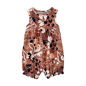 ROMPER INFANTIL MENINA CARTERS REGATA MARROM FLORAL