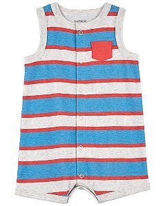 ROMPER INFANTIL MENINO CARTERS REGATA CINZA LISTRAS