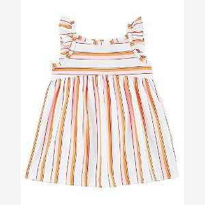 VESTIDO INFANTIL MENINA CARTERS LISTRAS LARANJA